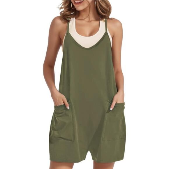 Pants - Buauty Women's Casual Rompers Summer Sleeveless Jumpsuits Loose Spaghetti Strap